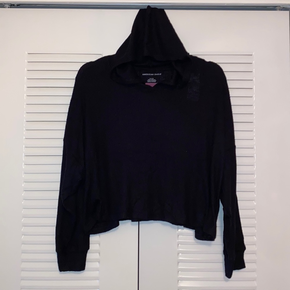 NWT ribbed crop hoodie
